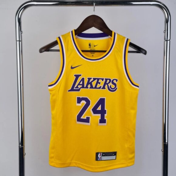 KOBE BRYANT #24 YOUTH L LA LAKERS YELLOW JERSEY